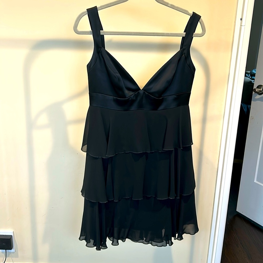 ABS evening - black tiered mini dress- size 6